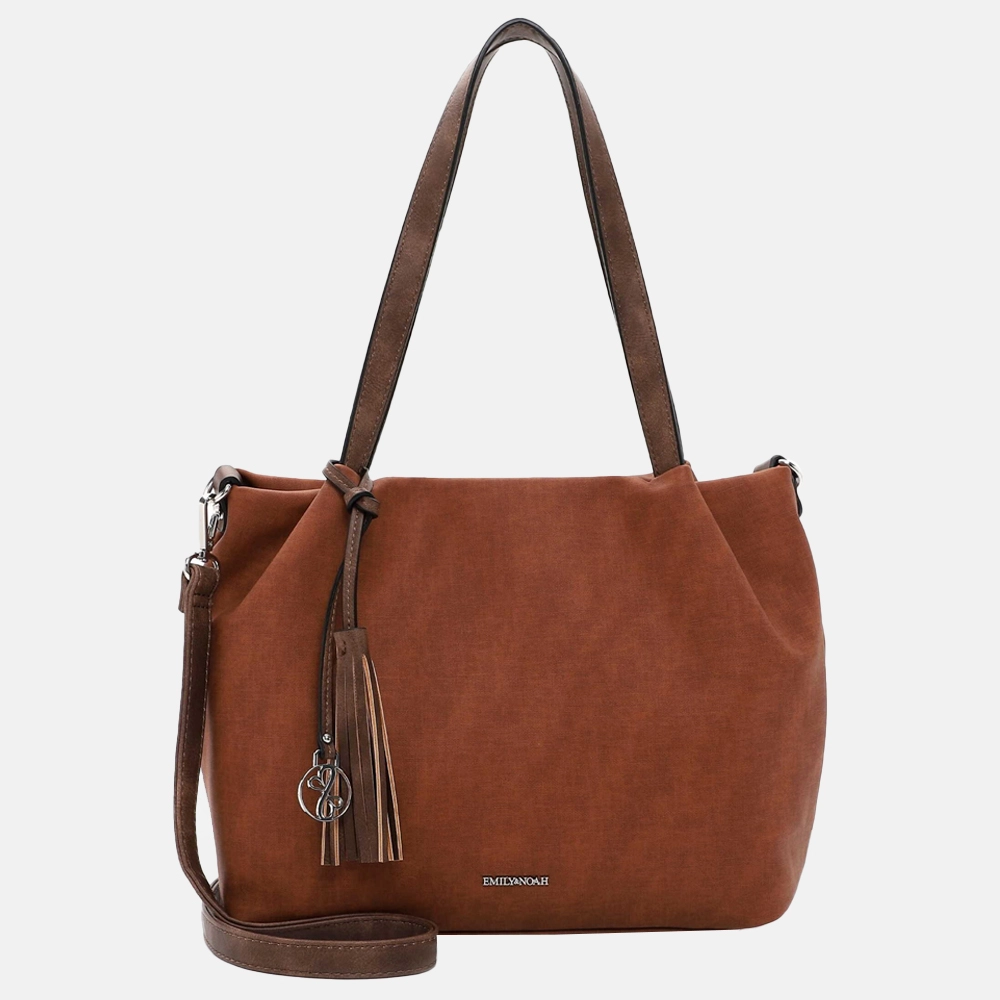 Emily Noah Elke shopper cognac bij Duifhuizen